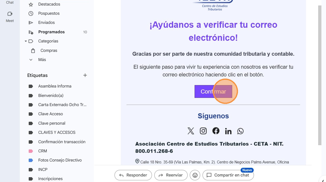 Confirmar correo